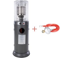 Sunred - Terrasverwarmer - Lounge Heater - Propus - Grijs - Staand model - 13000 W – Verschillende standen – Elektrische ontsteking - Gas heater - Compleet: incl. gasdrukregelaar & slang