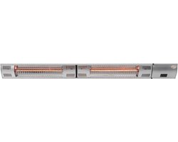 Sunred - Ultra lijn - Zilver – Hangend/Wand model - Terrasverwarmer – Halogeen rosé goud technologie - 3000W – 2 Standen - Afstand bestuurbaar - Elektrische heater