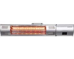 Sunred - Ultra lijn - Zilver – Wand model - Terrasverwarmer – Halogeen rosé goud technologie - 2000W - Afstand bestuurbaar - Elektrische heater