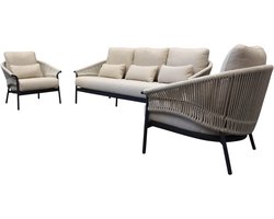 Suns Santorini stoel bank loungeset 3 delig antraciet