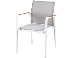 Suns Tutti stapelbare tuinstoel - Wit met teak armleuning