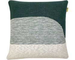 Sunset knitted cushion green