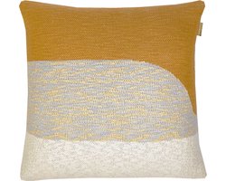 Sunset knitted cushion yellow
