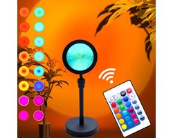 Sunset Lamp - Set van 5 - Projector lamp - 16 Kleuren - TikTok Lamp - Sfeerverlichting - Zonsondergang Lamp - LED LAMP - Kerst cadeau - Kamer Decoratie - Cadeau voor haar & hem- Geschikt voor Feesten - Verjaardag cadeau - Geslaagd cadeau