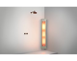 Sunshower One L - Opbouw Hoek met Infrarood-licht - Sand White - bewezen Gezondheidsvoordelen