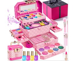 Suntac Kinder Make-up Set met Muziek - Luxe Koffer Meisjes - Wasbaar & Veilig - Hét Cadeau voor Koningsdag & Verjaardag
