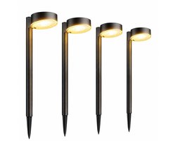 Suntac Solar Tuinverlichting - 4 Stuks - 12 LED - IP65 - Warm Wit