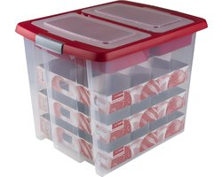 Sunware Nesta kerstballen opbergbox 45L - Voor 48 kerstballen - 48x36x36 cm