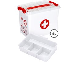 Sunware - Q-line EHBO doos met inzet 9L wit rood