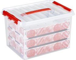 Sunware Q-line kerstballen opbergbox 22L - Voor 60 kerstballen - 40x30x26 cm