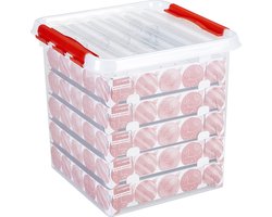 Sunware Q-line kerstballen opbergbox 38L - Voor 125 kerstballen - 40x40x40 cm