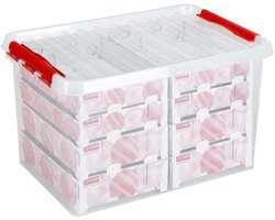 Sunware Q-line kerstballen opbergbox 62L - Voor 116 kerstballen - 60x40x34 cm