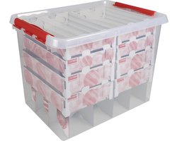 Sunware Q-line kerstballen opbergbox 72L - Voor 128 kerstballen - 60x40x42 cm