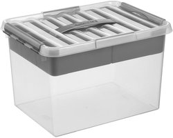 Sunware Q-line opbergbox 22L met inzetbak - 40x30x26 cm - Transparant