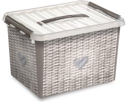 Sunware - Q-line opbergbox 'mand' 22L taupe - 40 x 30 x 26 cm