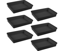 Sunware - Sigma home kantoor opbergbakje A4 zwart - gemaakt van gerecycled materiaal - Set van 6