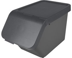 Sunware Sigma home prullenbak 30L met deksel - Stapelbaar - Antraciet