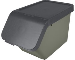 Sunware Sigma home prullenbak 30L met deksel - Stapelbaar - Donkergroen