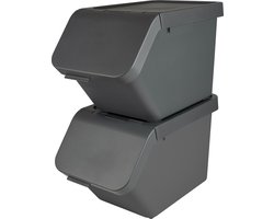 Sunware Sigma home prullenbak 30L - Stapelbaar - Set van 2 - Antraciet