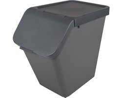 Sunware Sigma home prullenbak 40L met deksel - Stapelbaar - Antraciet