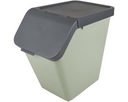 Sunware Sigma home prullenbak 40L met deksel - Stapelbaar - Groen