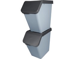 Sunware Sigma home prullenbak 40L - Stapelbaar - Set van 2 - Blauw