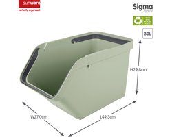 Sunware Sigma home Prullenbak Stapelbaar - 30L - Groen