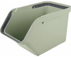 Sunware Sigma Home sorteer bak - afvalbak - groen - stapelbaar - 30L - 49 x 27 x 30 cm - met handgrepen