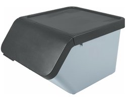 Sunware Sigma Home sorteer bak met deksel - afvalbak - blauw - stapelbaar - 45L - 49 x 39 x 30 cm