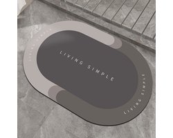 super absorberende badmat -antislip-Kaki ovaal 50*80CM