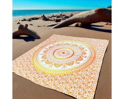 Super DUN strandlaken - Tweepersoons strandkleed - Katoen /Polyester - Dun strandkleed - Oranje/Geel