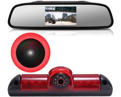 【Super HD achteruitrijcamera set】 4.3 '' achteruitkijkspiegel monitor + 170 ° supergroothoek remlicht achteruitrijcamera voor Fiat Ducato X250 X290 Bus Kasten/Peugeot Boxter/Citroen Jumper/Transporter Van