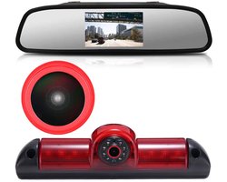 【Super HD achteruitrijcamera set】 4.3 '' achteruitkijkspiegel monitor + 170 ° supergroothoek remlicht achteruitrijcamera voor Fiat Ducato X250 X290 Bus Kasten/Peugeot Boxter/Citroen