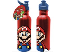 Super Mario metalen drinkfles 700ml - waterfles voor kinderen.