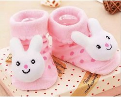 Super schattige babysokken - Baby Sokken - New born sokken - Kraamcadeau voor Jongen of Meisje - Babyshower Cadeau - Kraammand - Dierensokken - Konijn