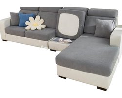 Super Stretch Bankhoes 1 2 3 4 ZZits L-Vorm Slijtvaste Spandex Hoekbankhoes-Grijs Chaise Hoes-Kinderen-Huisdieren. hoekbank hoes stretch