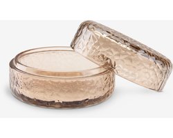 SuperShopper - Badkameropbergers - Voorraadpot - Ø10xH6cm - Badkamer - Organizer - Gerecycled Glas - Bruin