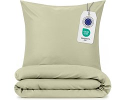 Superzachte olijfgroene dekbedovertrekset 2-delig 240x220cm 80x80cm - beddengoed met kussensloop dekbedovertrek 240 x 220 katoenen