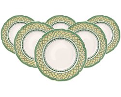 Suppenteller French Garden Orange ø 22,8 cm Set van 6