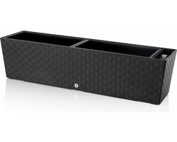 Supreme 75 cm - Plantenbak voor binnen en buiten met bewateringssysteem - Antraciet - Balkonbak - Bloembak rechthoek