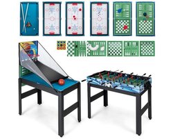 SureDeal® - 15-in-1 Speeltafel 123x105x91 cm - Tafelvoetbal, Biljart, Airhockey, Tafeltennis & Meer - Multifunctioneel - Voor Thuis & Kantoor - Multicolor