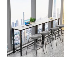 SureDeal® - Bartafel - Keuken Ontbijttafel - Pub Tafel Voor Eetkamer - Zakelijk Gebied - Kantoren - Wit