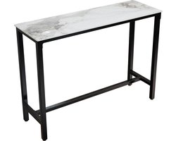 SureDeal® - Bartafel - Keuken Ontbijttafel - Pub Tafel Voor Eetkamer - Zakelijk Gebied - Kantoren - Wit en Zwart