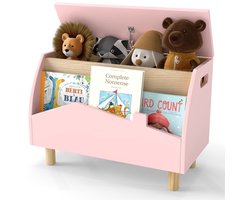 SureDeal® - Boekenkast - Houten Speelgoedkist - Planchet Opbergkist - Jongens - Meisjes Groen - Wit - Roze - 60x33x44 cm