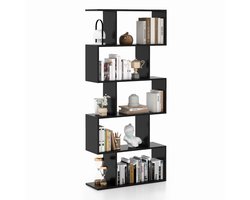 SureDeal® - Boekenkast - Vormige Legplank Niveaus - Woonkamer Slaapkamer Kantoor - 70x23,5x158 cm - Donkerbruin