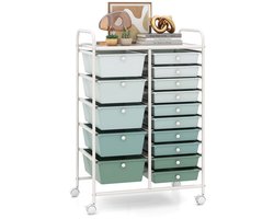 SureDeal® - Bureaukast - Rolbare Opslagtrolley - Lades Multifunctionele Trolley - Uitneembare Lades - 63x37x87 cm - Roze gemengd