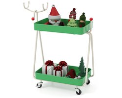 SureDeal® - Bureaukast - Tweelaags Bijzettafel Vorm - 55,5x28,5x66,5 cm - groen en wit