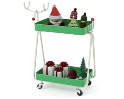 SureDeal® - Bureaukast - Tweelaags Bijzettafel Vorm - 55,5x28,5x66,5 cm - groen en wit