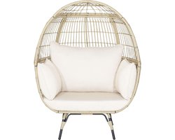 SureDeal® - Cocoon Rotan Fauteuil - Relax Stoel - 205 kg Draagvermogen - Loungeset - Stoel - 110x82x145 cm - Buiten - Tuin - Woonkamer