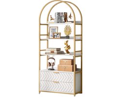 SureDeal® - Design Kast - Badkamerkast - Huiskamer - Luxe - Boekenkast - Goud - 80x35x190 cm - Kast - Binnen Kasten